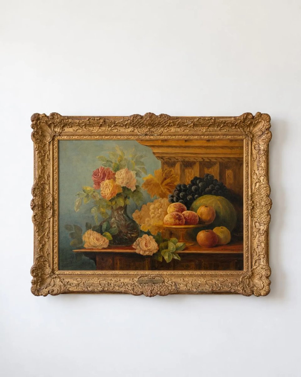 Nature morte ancienne de 1896 – Ancienne collection Manoir aux Quat’ Saisons