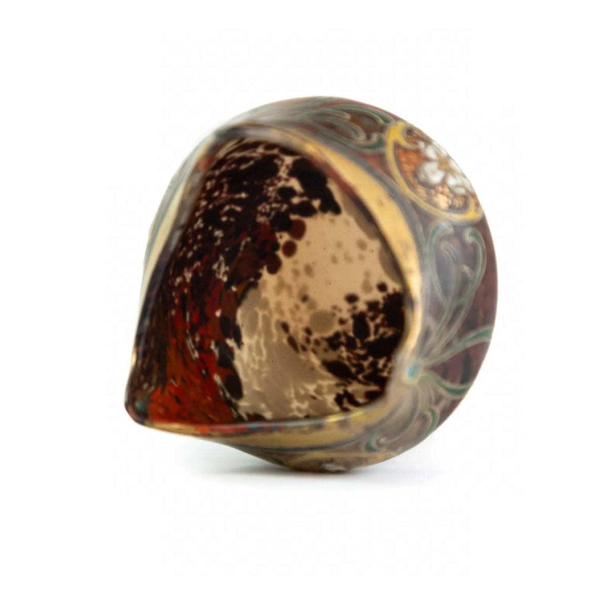 Legras — Vase boule Art Nouveau en verre soufflé, vers 1910-photo-2
