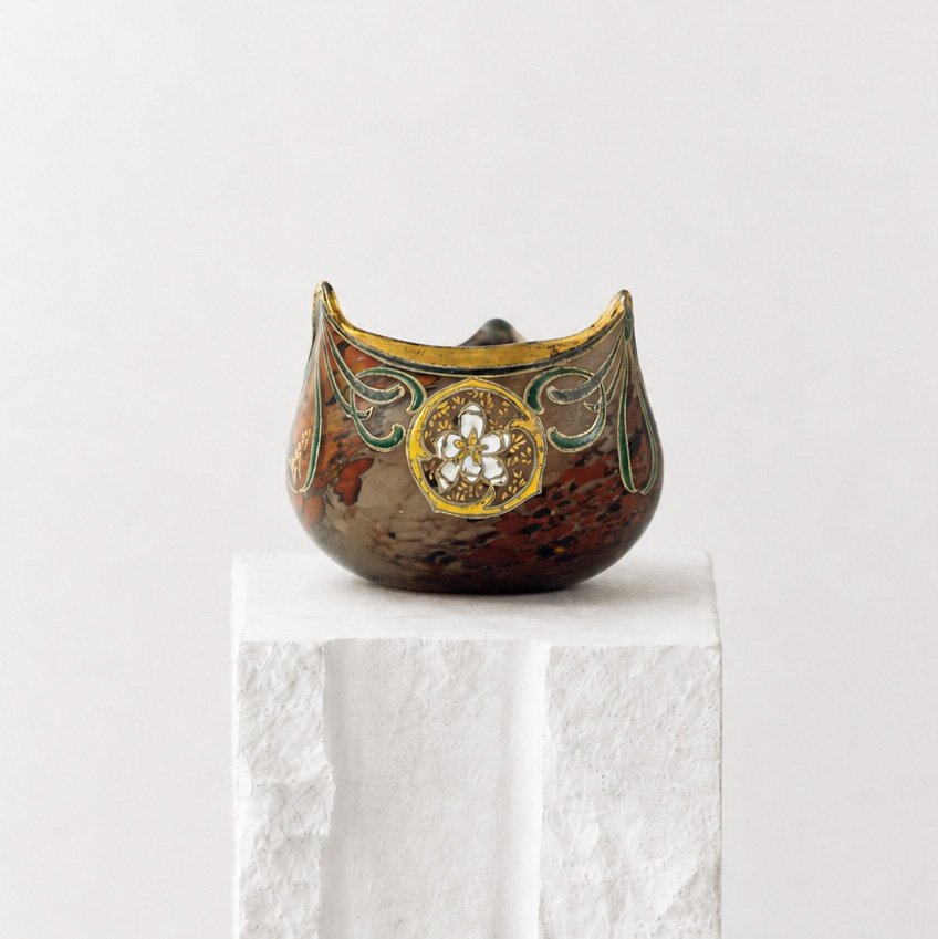 Legras — Vase boule Art Nouveau en verre soufflé, vers 1910