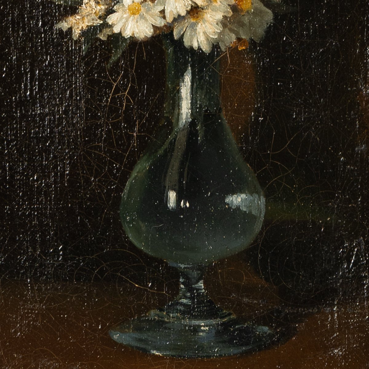 Peinture à l’huile française originale de 1887 — Nature morte florale par R. Leroux-photo-1