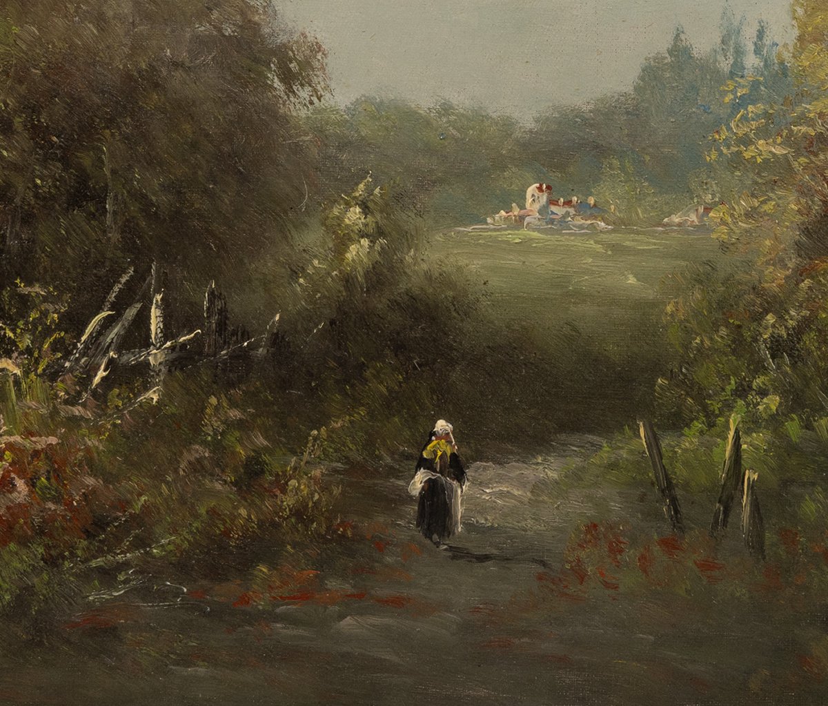 French Landscape, Barbizon School, Oil On Canvas, Signed J. Henry, Late 19th Century-photo-4