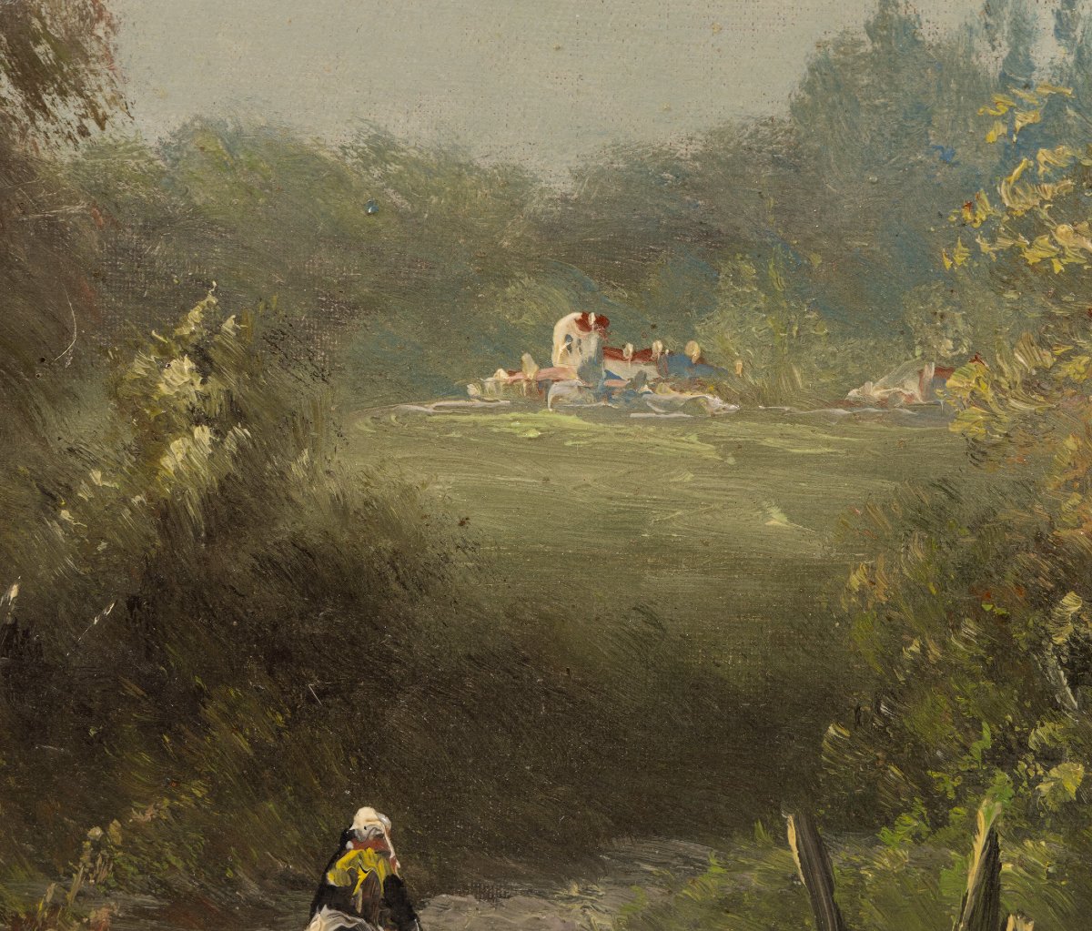 French Landscape, Barbizon School, Oil On Canvas, Signed J. Henry, Late 19th Century-photo-1
