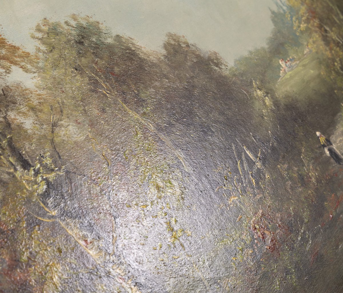 French Landscape, Barbizon School, Oil On Canvas, Signed J. Henry, Late 19th Century-photo-4