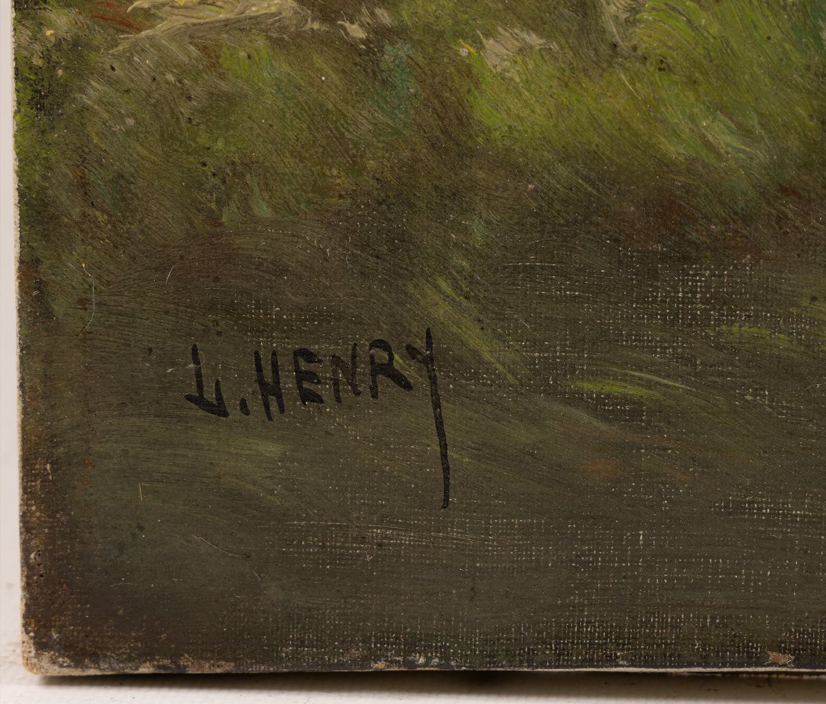 French Landscape, Barbizon School, Oil On Canvas, Signed J. Henry, Late 19th Century-photo-5