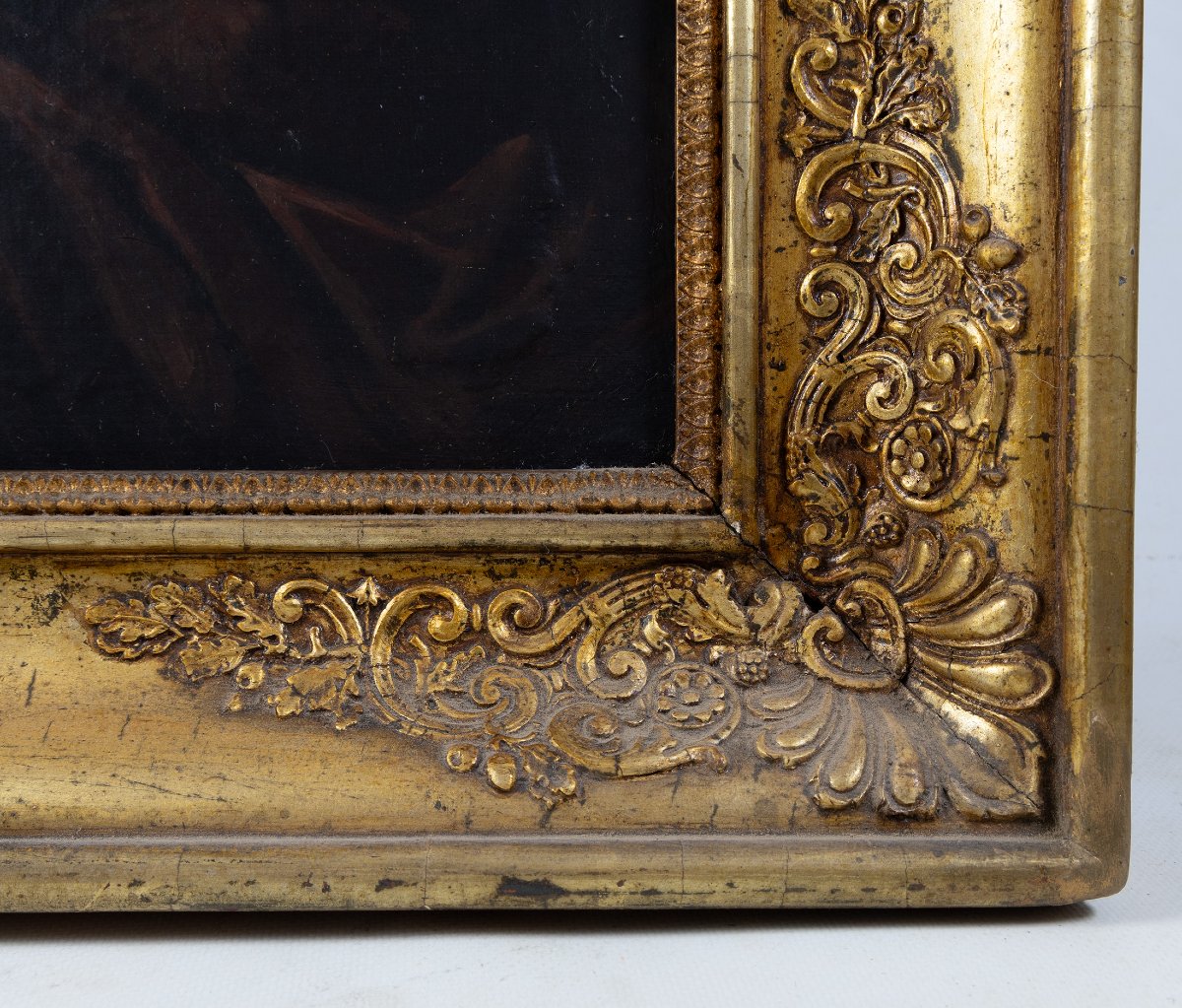 Portrait Of A Lady In A Silk Dress, French School Style (circa 1840)-photo-6