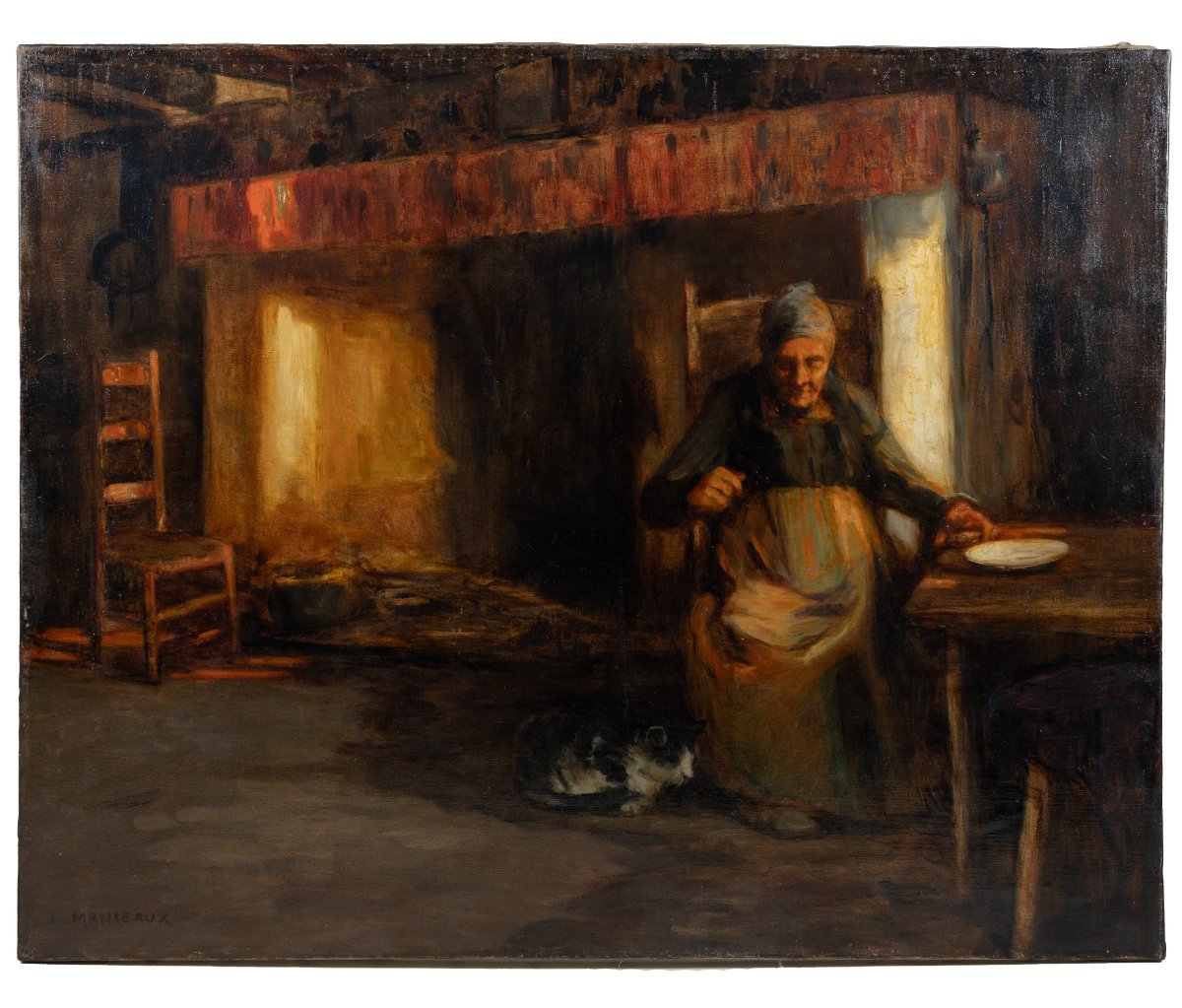 Louis Manceaux. « Vers le couchant », huile sur toile, Exposition et provenance - grand format