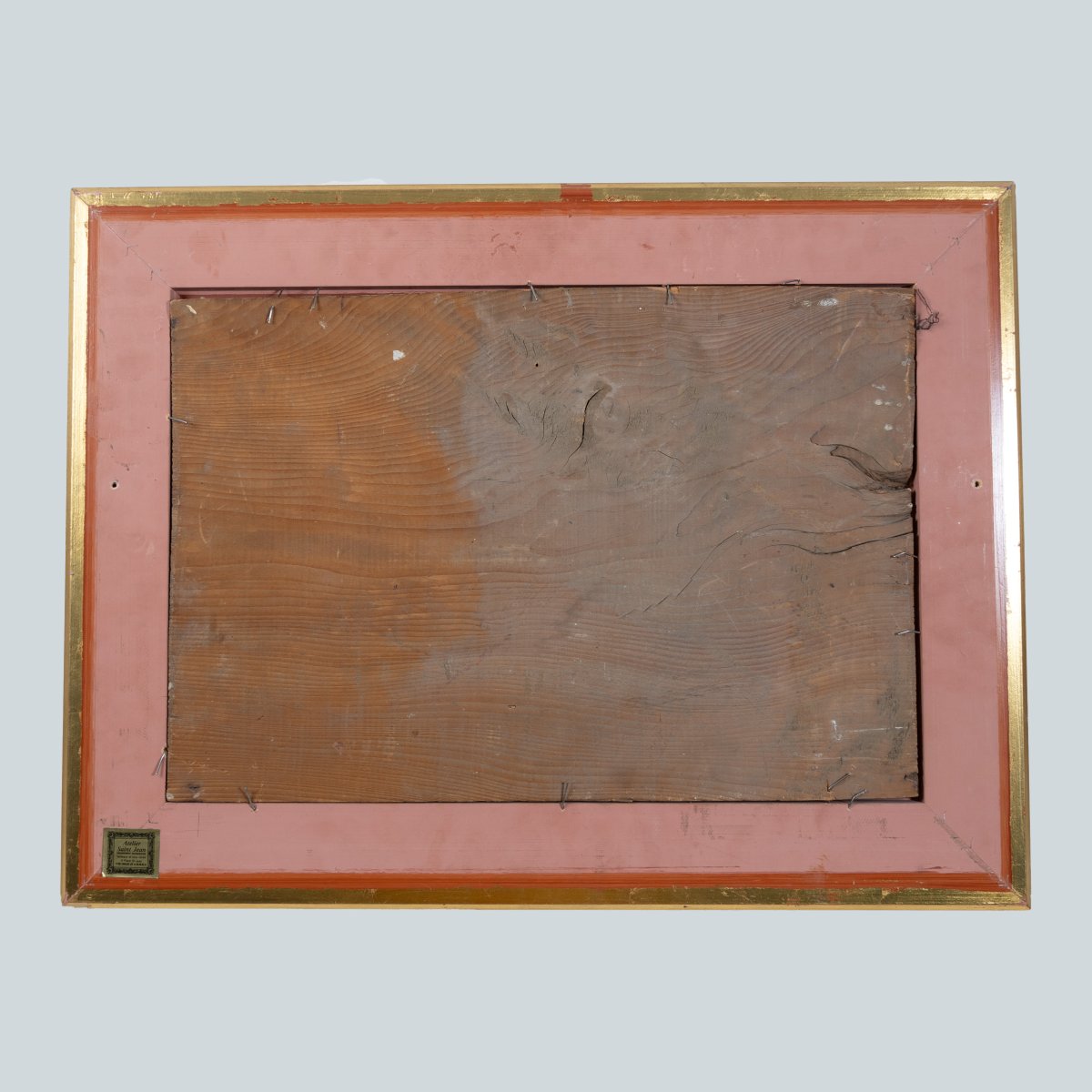19th Century French Still Life With Peaches And Grapes - Oil On Wood, Signed Constantin-photo-6
