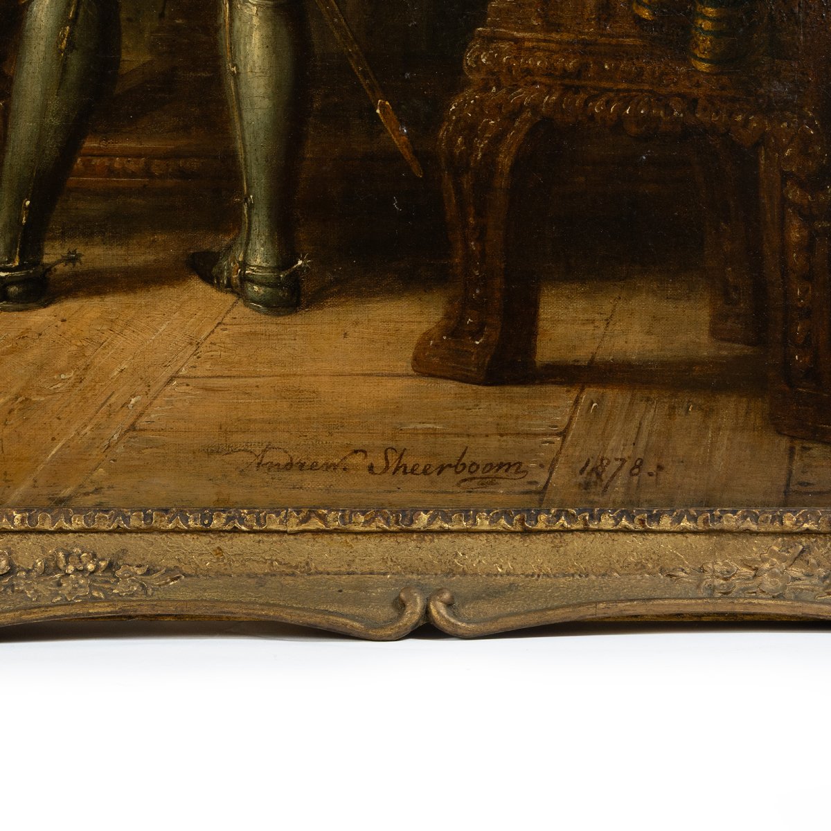 Importante Tableau d'Histoire - "L'Abdication du Roi Richard II" par Andrew Sheerboom (1878)-photo-3