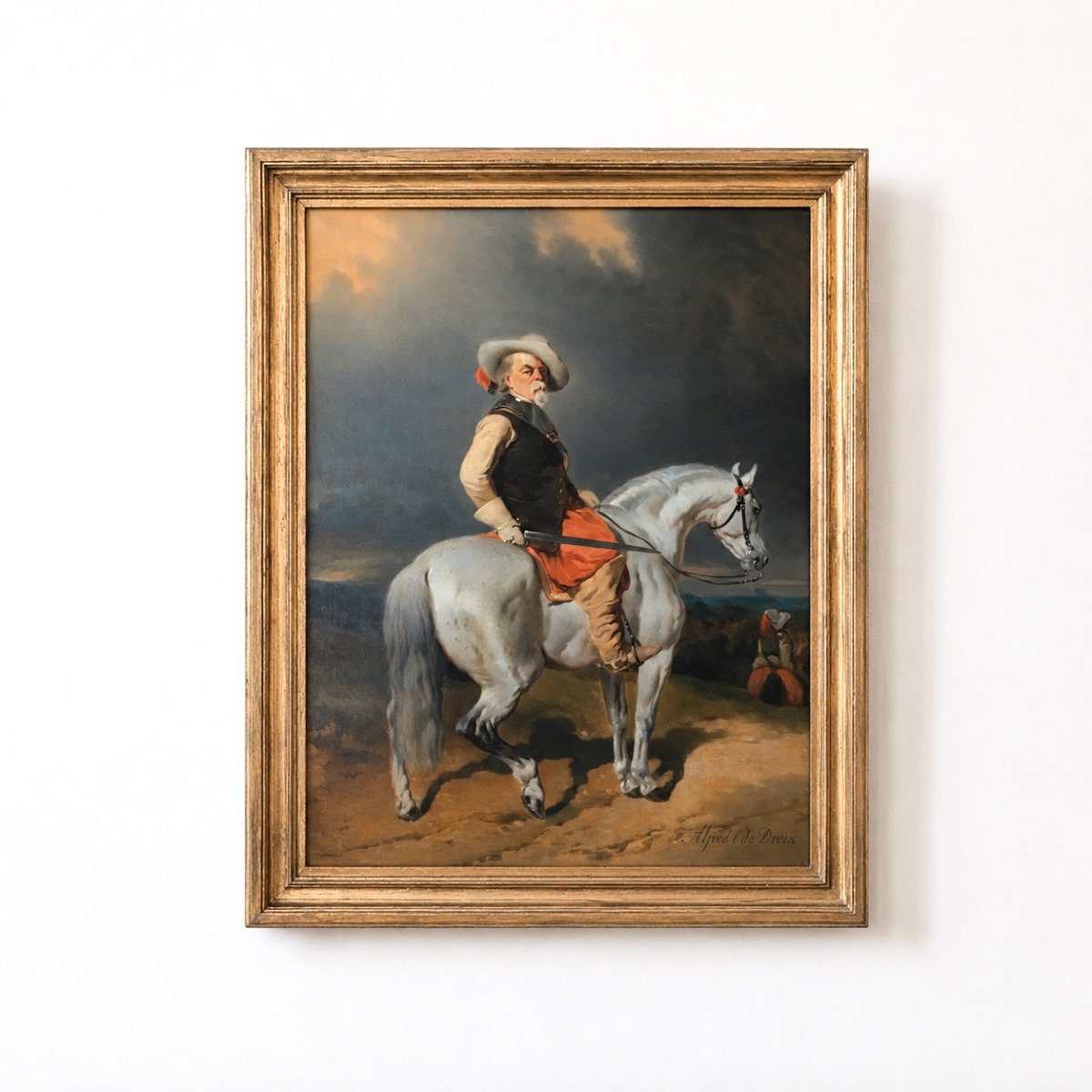 19th Century Oil On Canvas: Follower Of Alfred De Dreux - Capitaine Des Mousquetaires