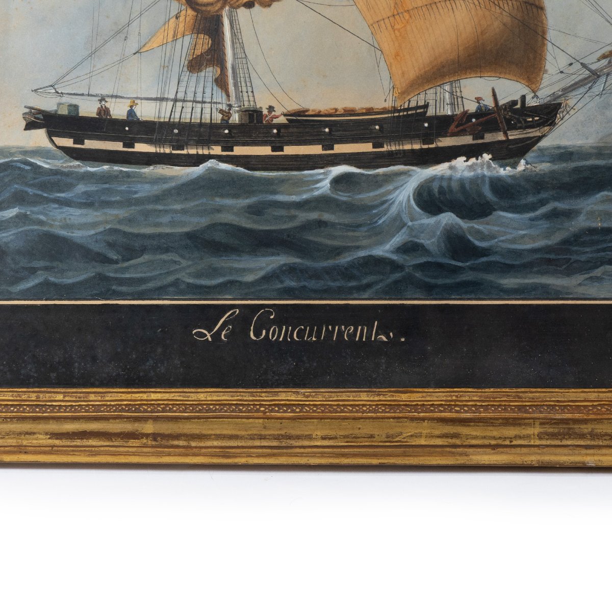 Portrait Of The Ship  La Concurrent By Joseph Honore Maxime Pellegrin (1793-1869)-photo-4