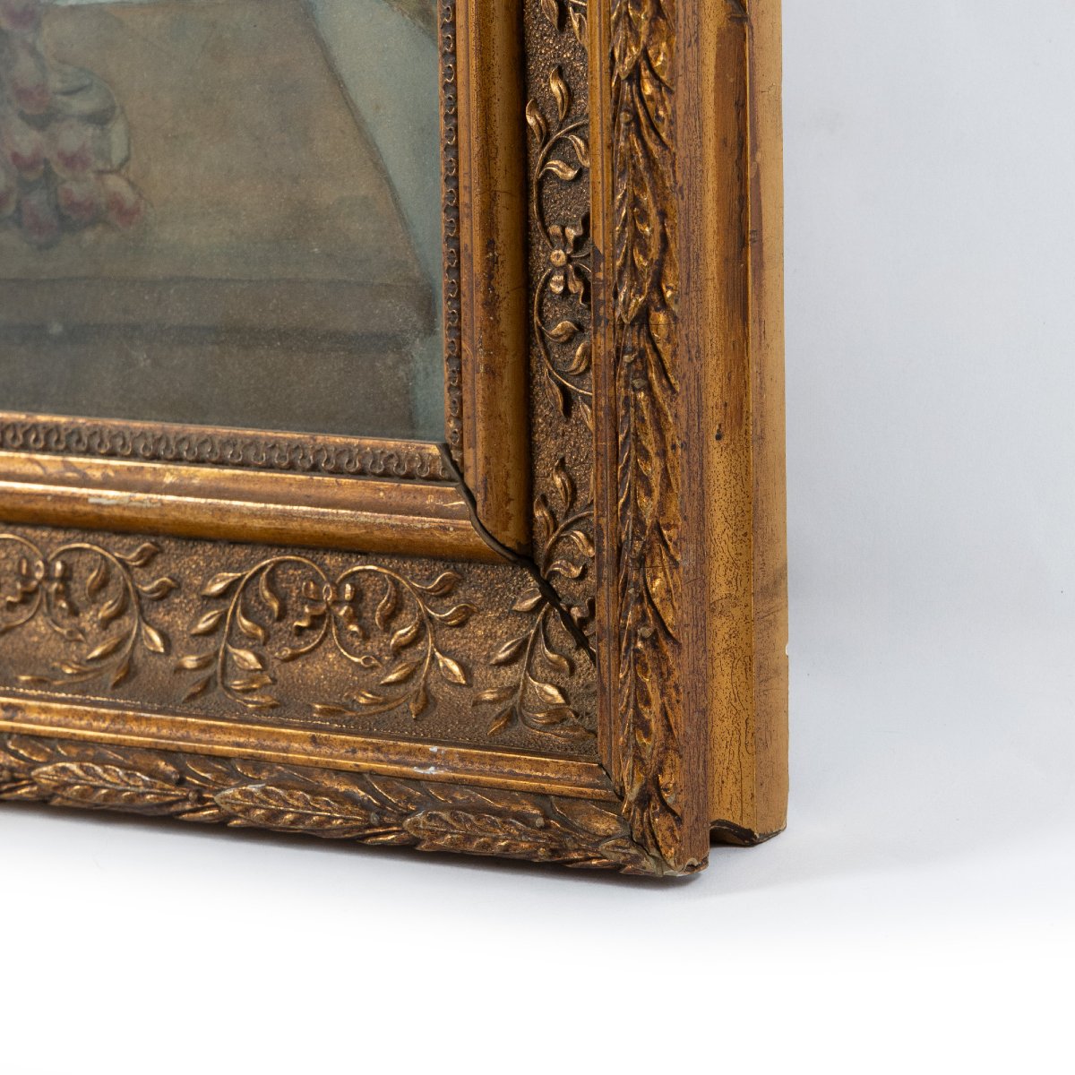 Still Life With Roses On An Entablature - French School Of The 19th Century-photo-4