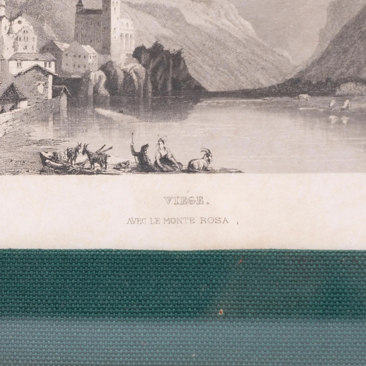 Pair Of Small Antique Steel Engravings – Swiss Mountain Landscapes-photo-4