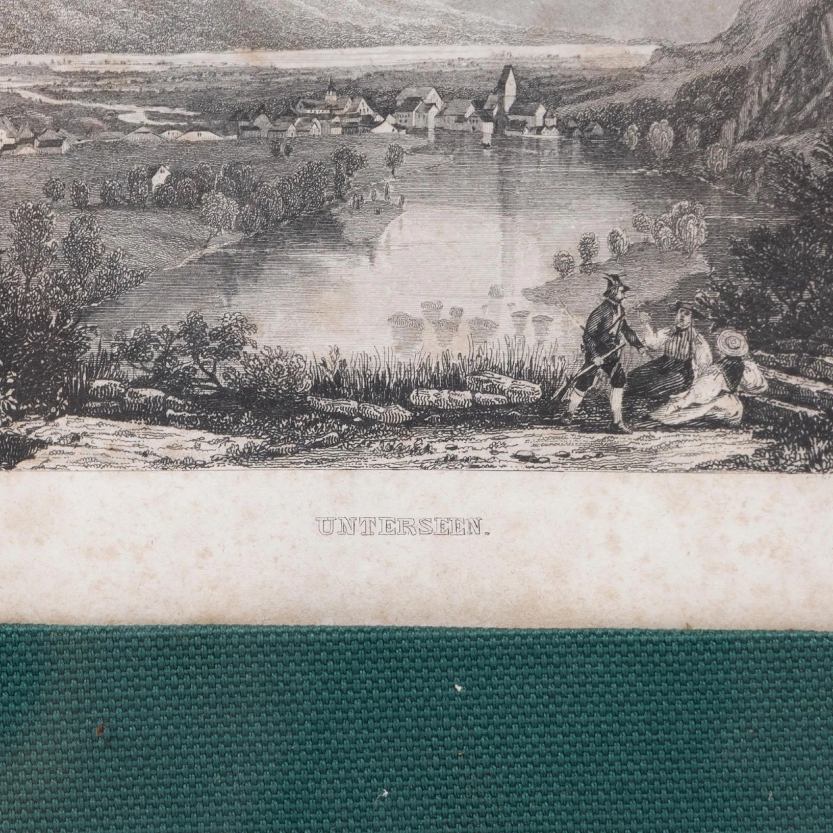 Pair Of Small Antique Steel Engravings – Swiss Mountain Landscapes-photo-1