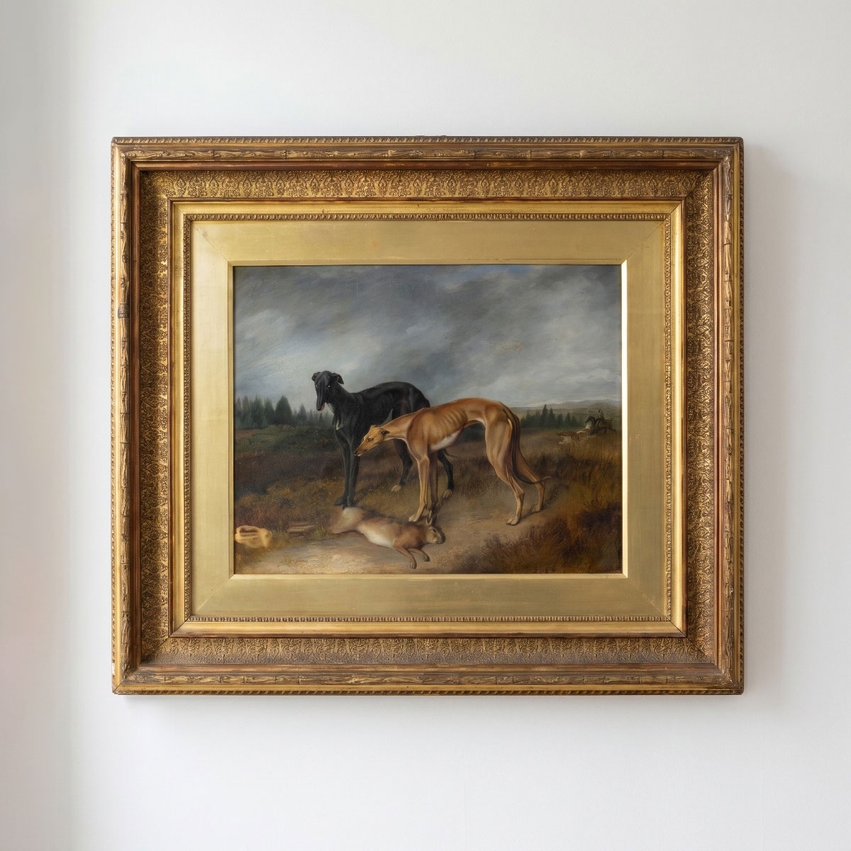 Scene Of A Greyhound Hunt – English School, Circa 1850, Oil On Canvas