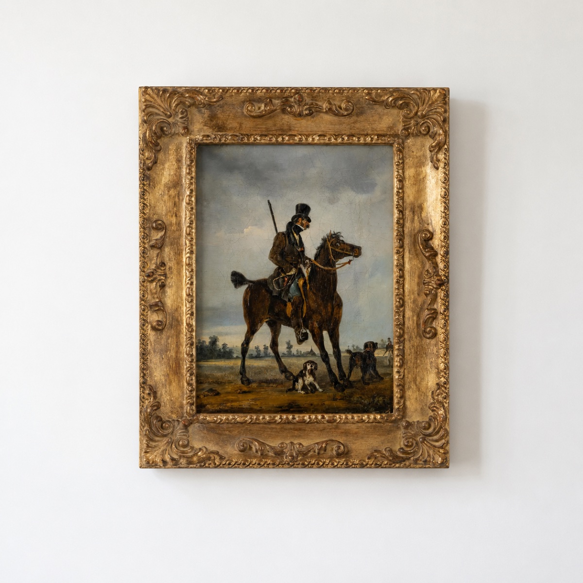 19th-century French School, Attributed To Carle Vernet – The Hunter Returns Empty-handed – Oil On Canvas
