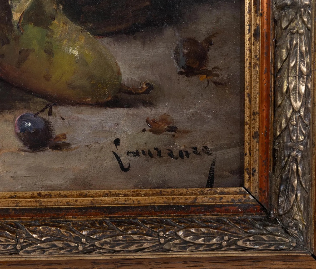 Laurence – Still Life With Grapes And Pears – 19th-century Oil On Canvas-photo-4