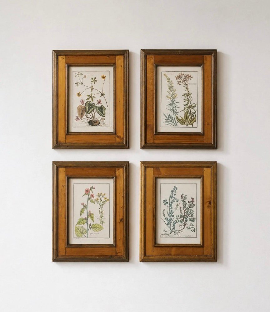 Set Of 4 Antique Botanical Engravings, Framed, After Gaetano Savi | Benvenuti & Canacci 