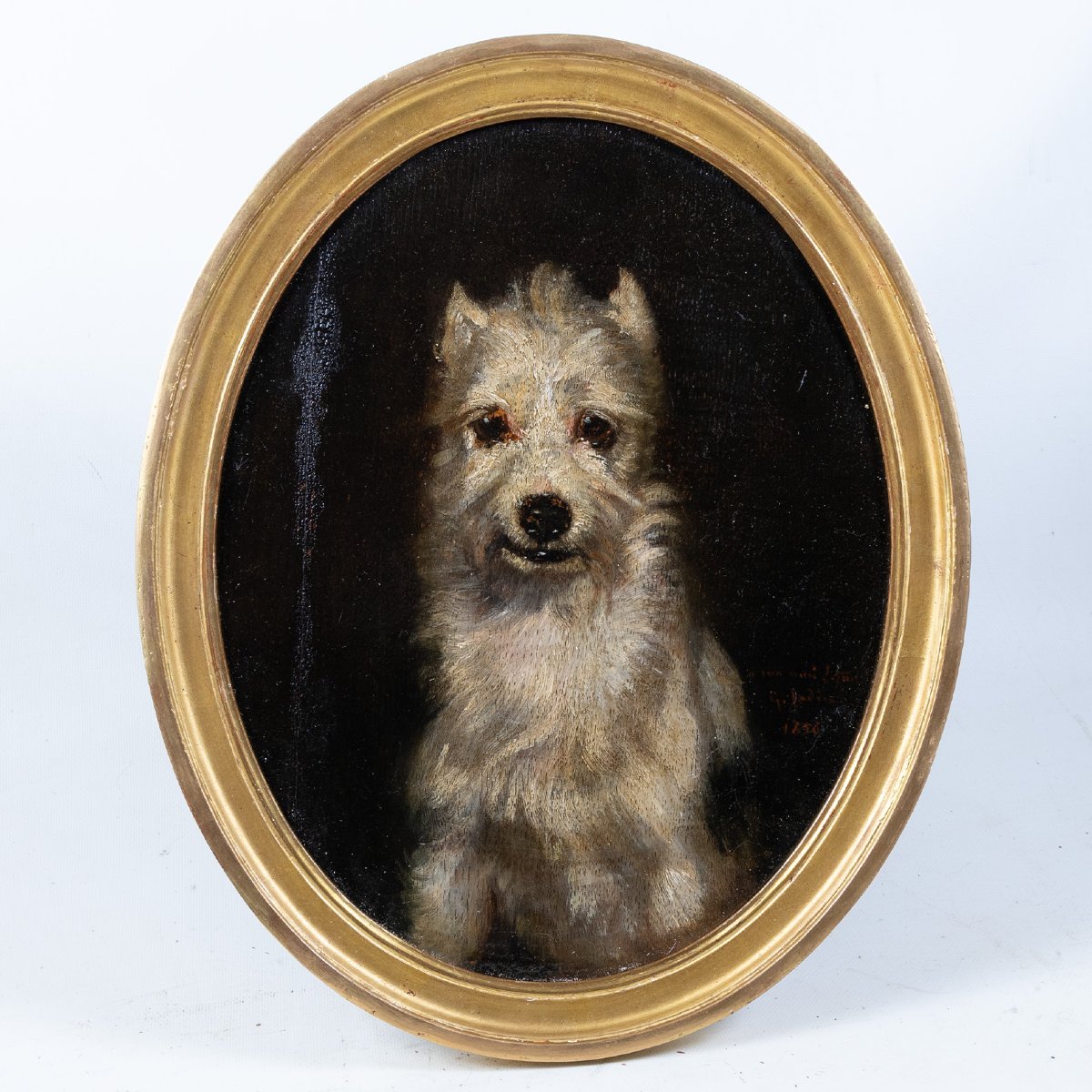 Portrait de Chien (1856) par Louis Godefroy Jadin (1805-1882) – Dédicacé à Hector Lefuel-photo-2