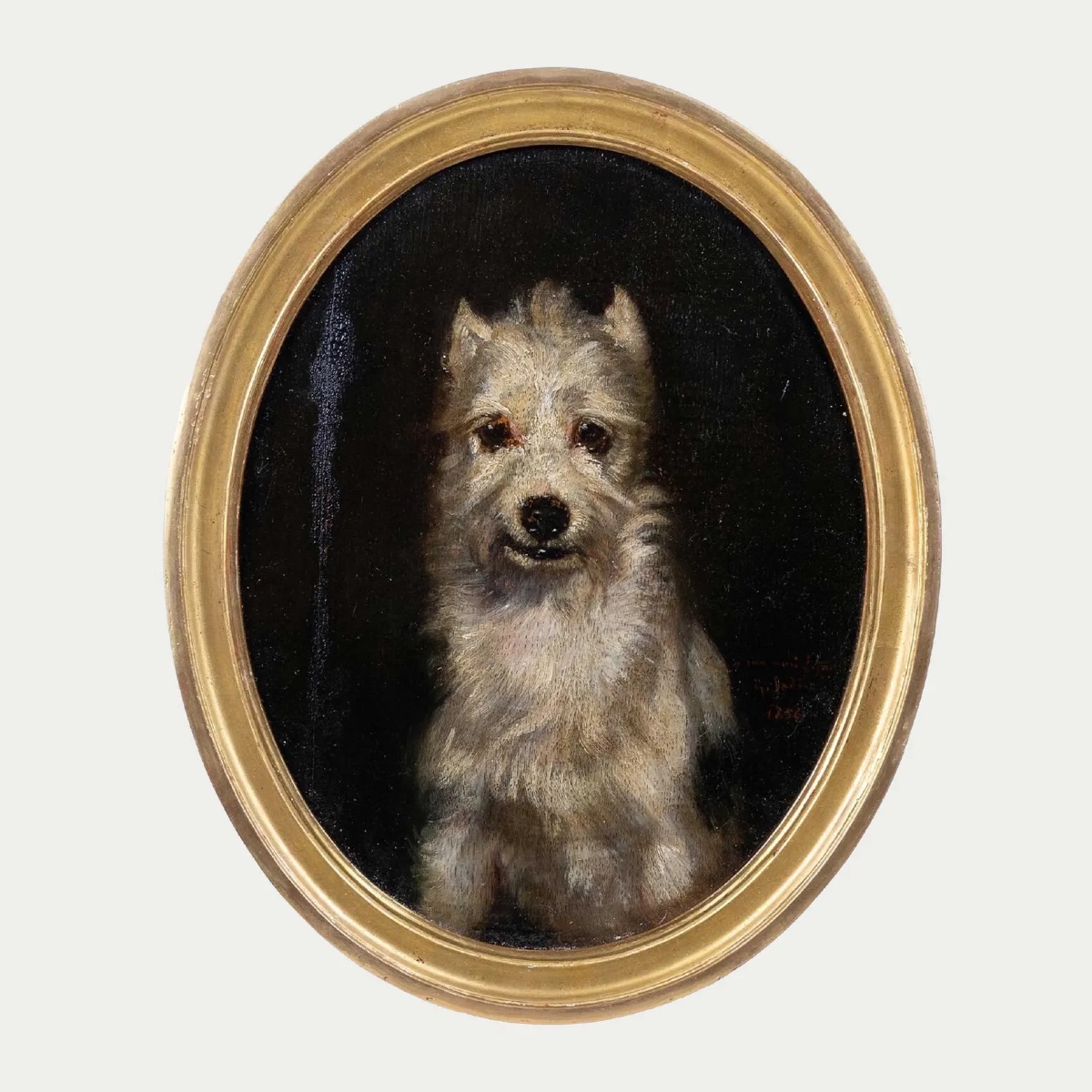 Portrait de Chien (1856) par Louis Godefroy Jadin (1805-1882) – Dédicacé à Hector Lefuel-photo-2