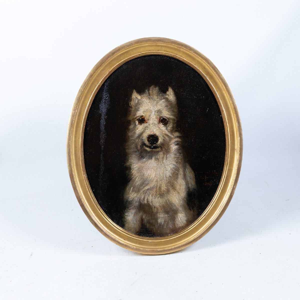 Portrait de Chien (1856) par Louis Godefroy Jadin (1805-1882) – Dédicacé à Hector Lefuel