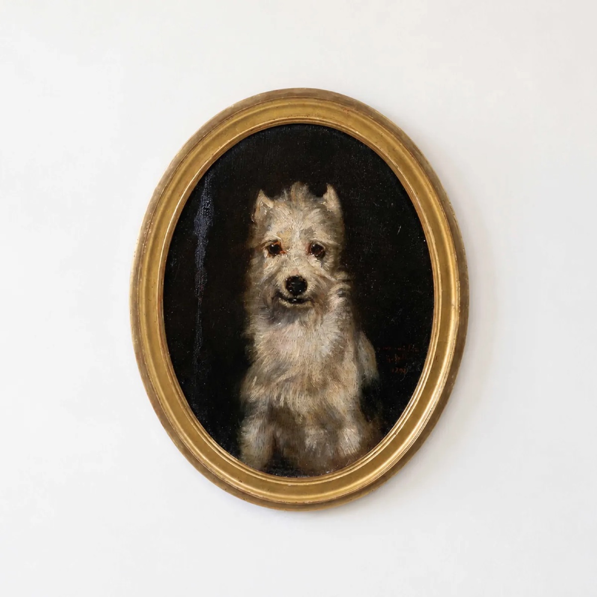 Portrait de Chien (1856) par Louis Godefroy Jadin (1805-1882) – Dédicacé à Hector Lefuel