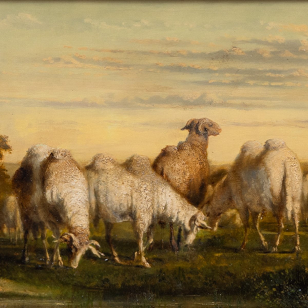 Créatures Exotiques Imaginaires dans un Paysage Pastoral, signé Rabier et daté 1872-photo-4