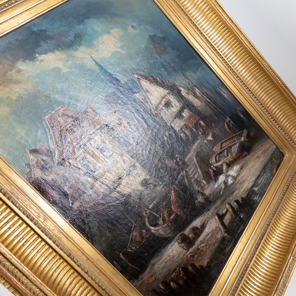 Attributed To Léonard Saurfelt (1823–1899) — Port In Normandy, 19th-century Oil On Canvas-photo-4