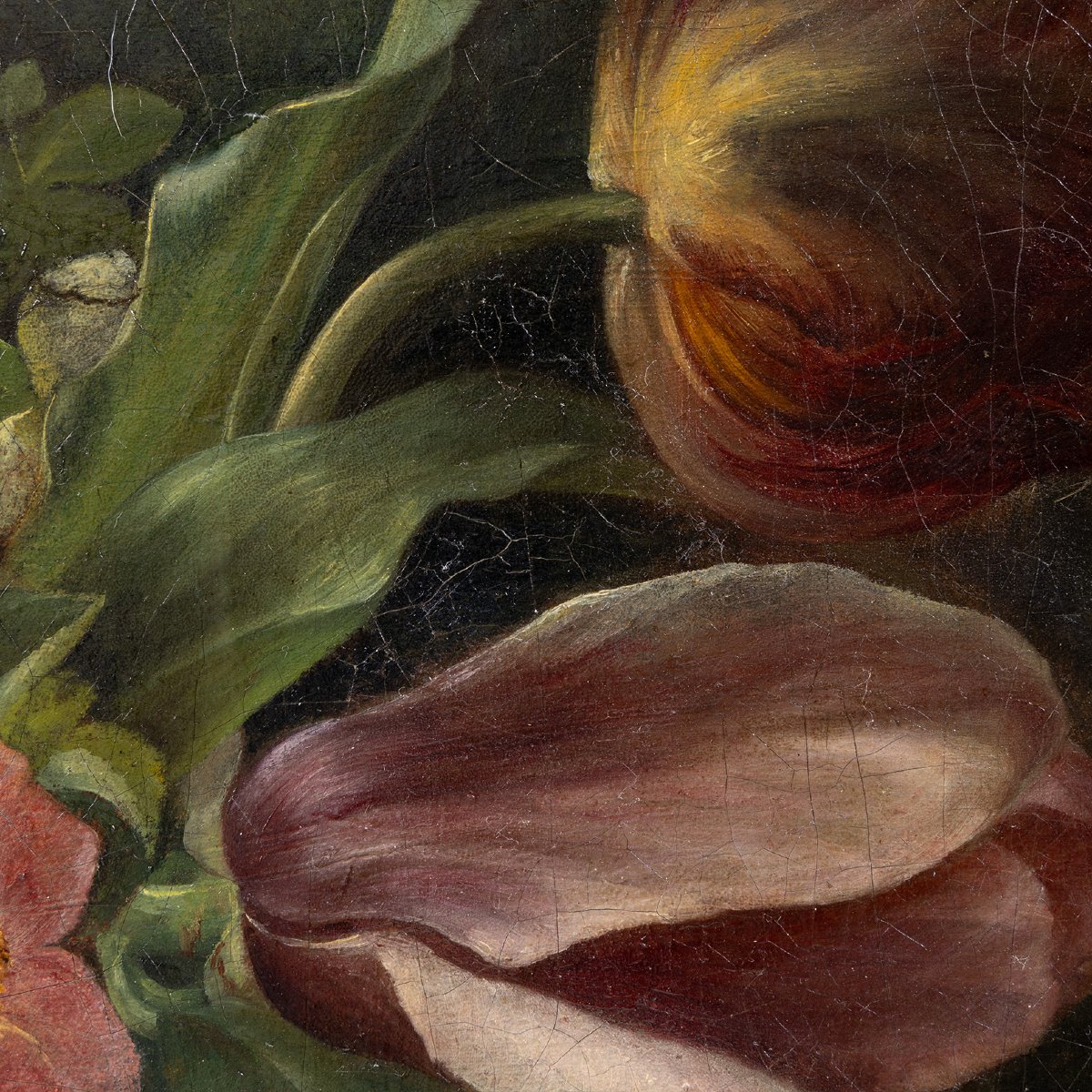 Huile sur toile du milieu du XIXe siècle | Nature morte florale de l'École française -photo-2
