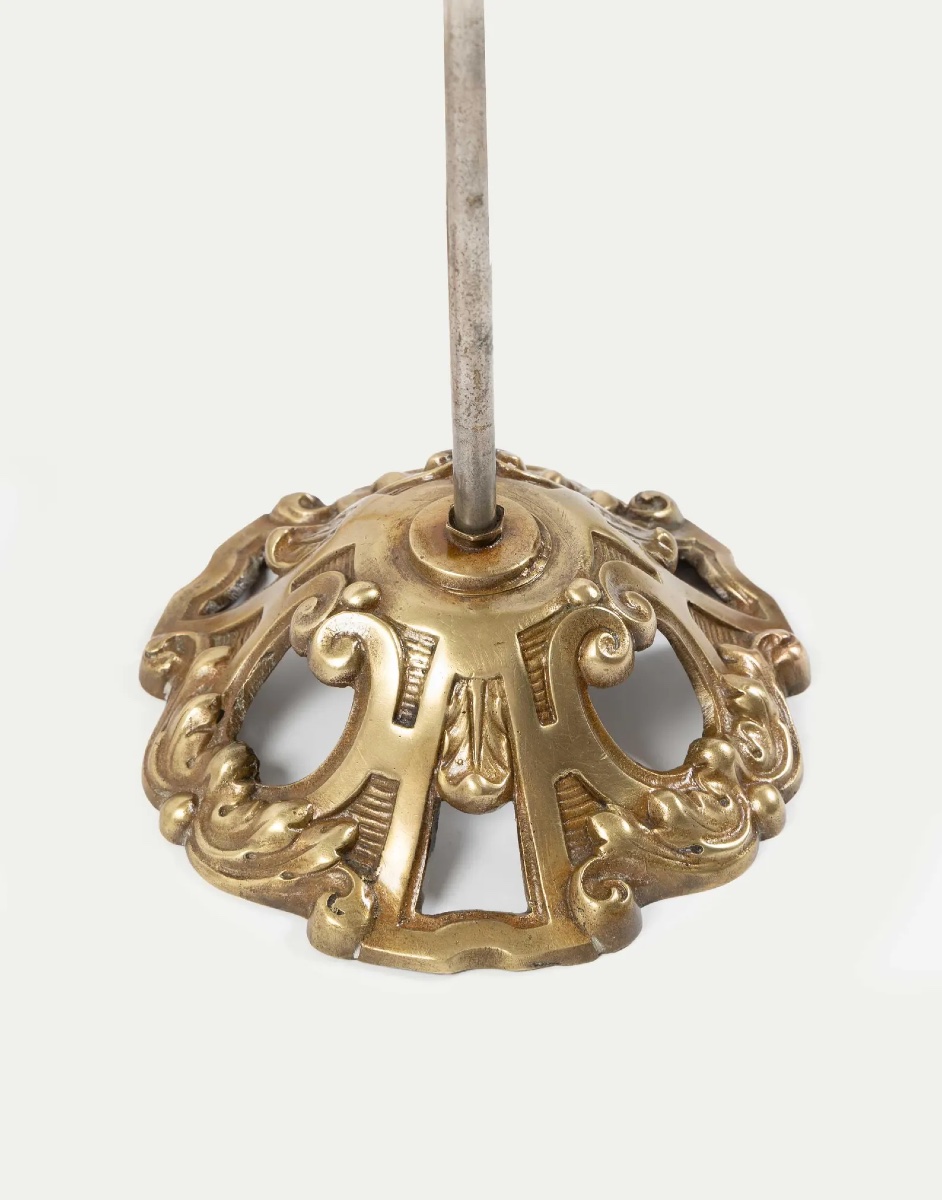Lampe de bureau Art Nouveau réglable, Muller Frères Lunéville – Verre d’art marbré, vers 1900-photo-2