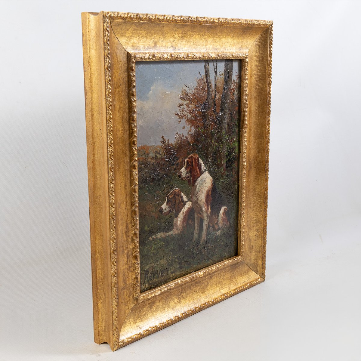Walter Reeves (active Between 1882 And 1900) – Hunting Dogs, Original 19th-century Oil Painting, Pe-photo-4