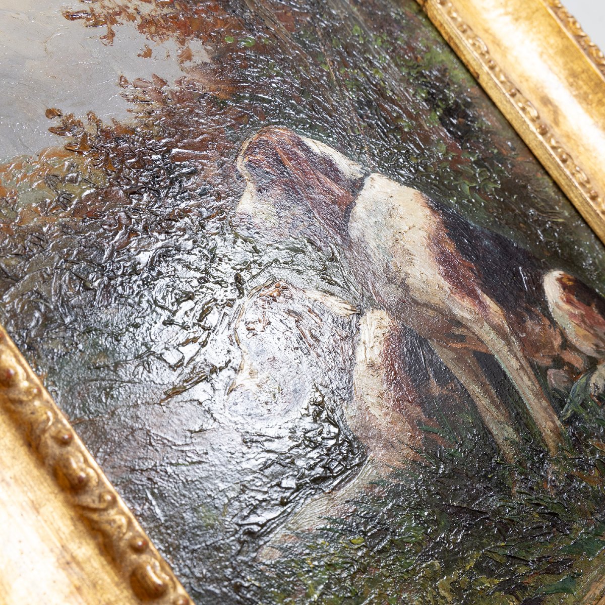 Walter Reeves (active Between 1882 And 1900) – Hunting Dogs, Original 19th-century Oil Painting, Pe-photo-5