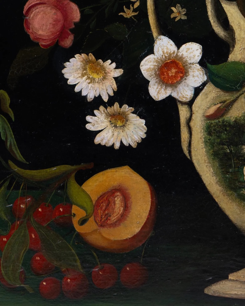 Renée Demeude-frot, Still Life With Flowers, Oil On Panel, Signed And Dated, Art Deco Frame-photo-3