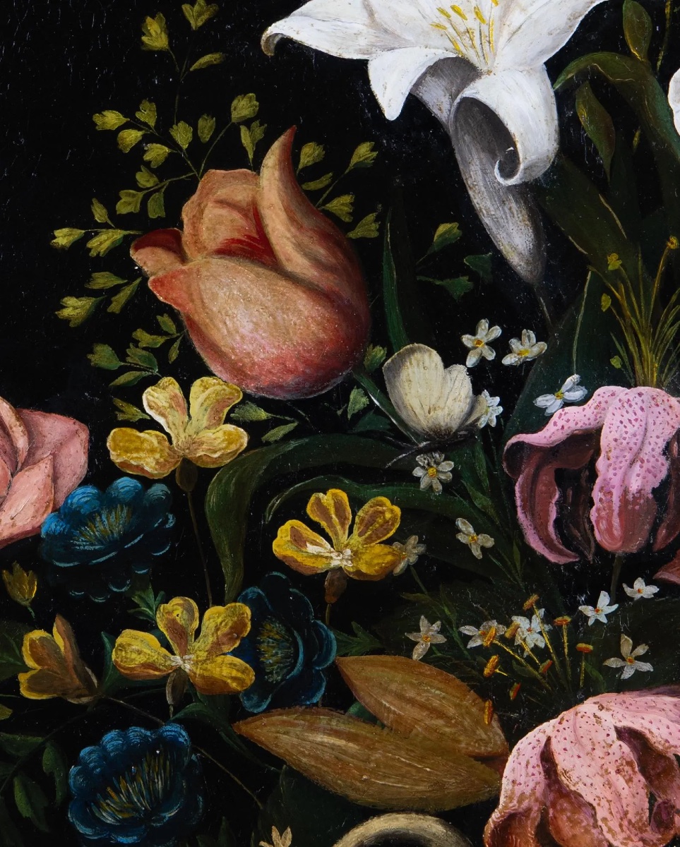 Renée Demeude-frot, Still Life With Flowers, Oil On Panel, Signed And Dated, Art Deco Frame-photo-1