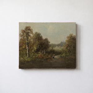 French Landscape, Barbizon School, Oil On Canvas, Signed J. Henry, Late 19th Century