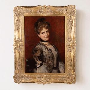 Cercle De Carolus-duran - Portrait Of A Belle époque French Woman, C. 1880-1900