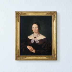 Portrait d'une Dame en Robe de Soie, Style école française (vers 1840)