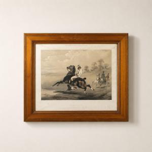 Lithograph Le Poney After Alfred De Dreux, Colored By Loeillot And Ciceri C1840