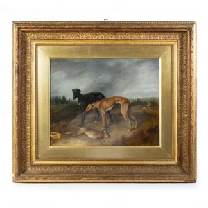 Scene Of A Greyhound Hunt – English School, Circa 1850, Oil On Canvas