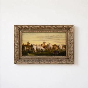 Exotic Imaginary Creatures In A Pastoral Landscape, Signed "rabier" And Dated 1872