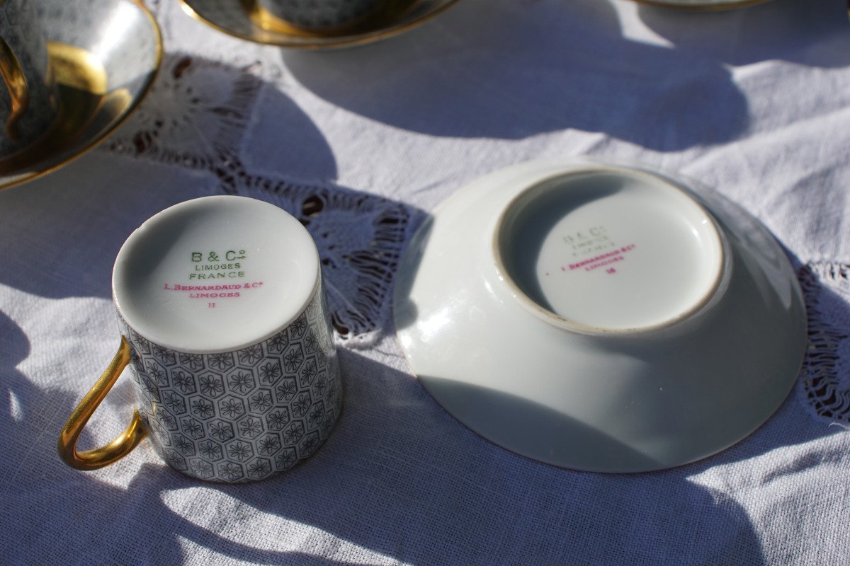 Bernardaud & Cie à Limoges - Six Tasses Vintage-photo-2