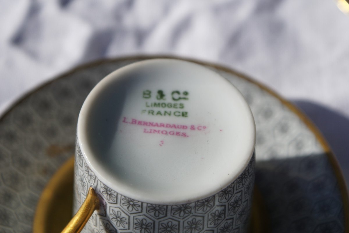 Bernardaud & Cie à Limoges - Six Tasses Vintage-photo-3