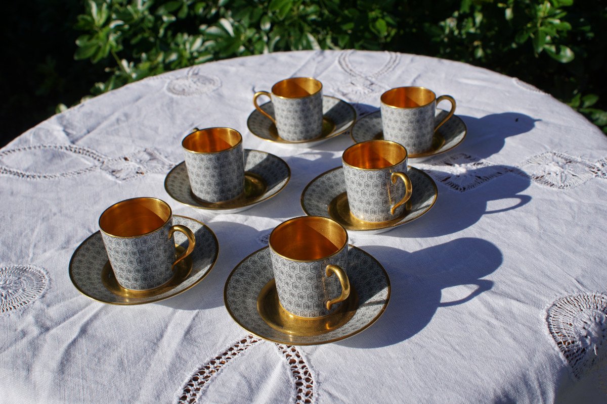 Bernardaud & Cie à Limoges - Six Tasses Vintage-photo-5