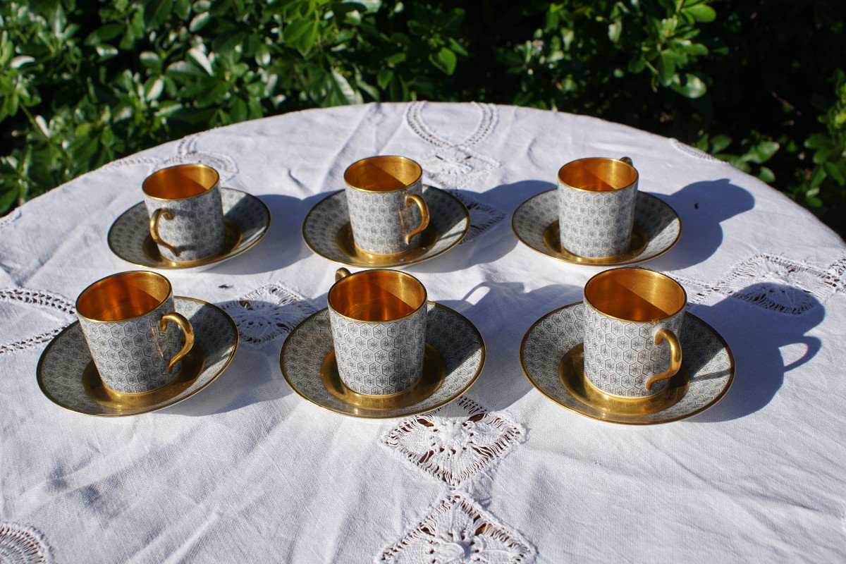 Bernardaud & Cie à Limoges - Six Tasses Vintage-photo-6
