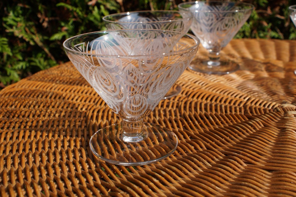 Série De 5 Coupes à Champagne Saint-louis Modèle "astrid"-photo-2