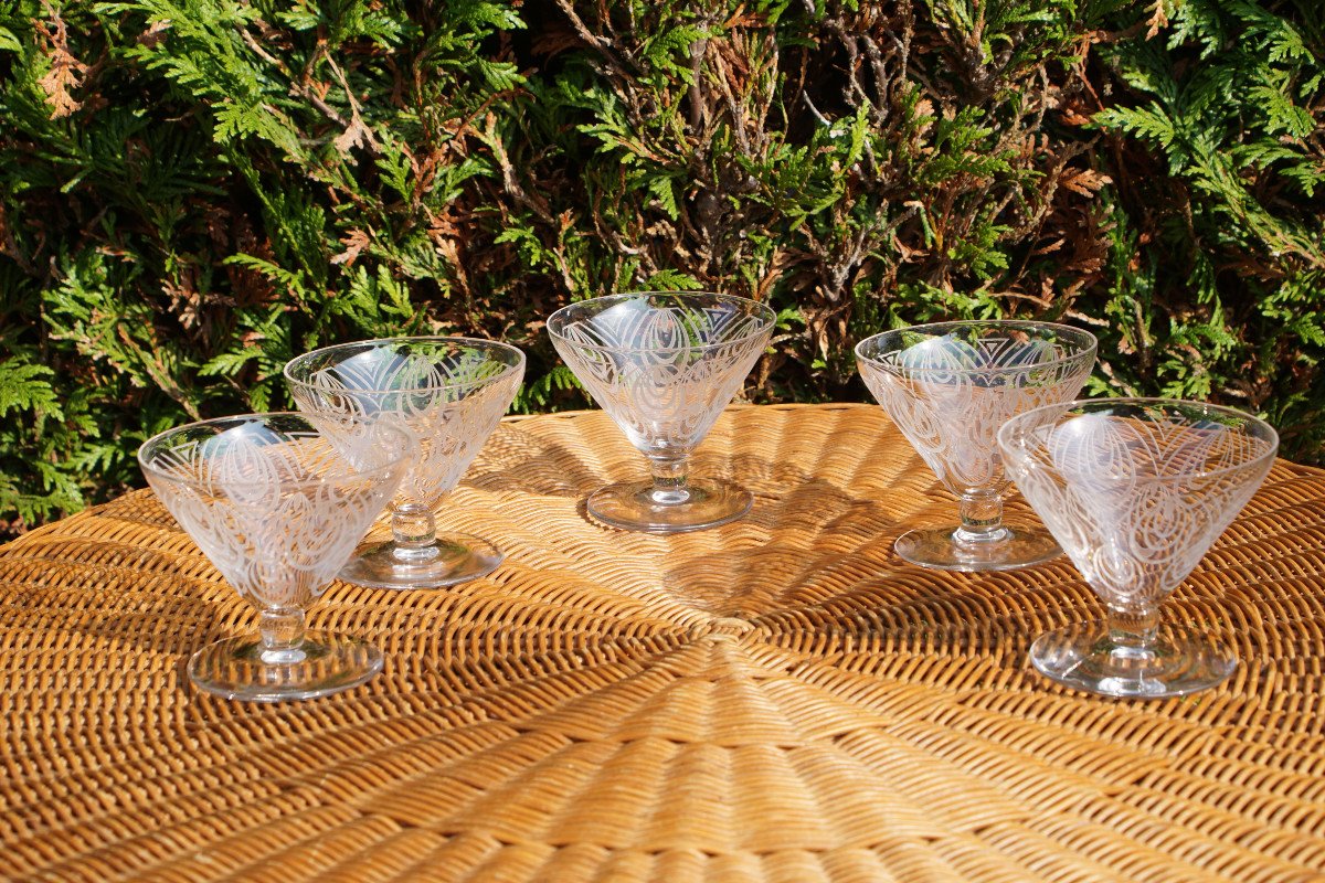 Série De 5 Coupes à Champagne Saint-louis Modèle "astrid"-photo-4