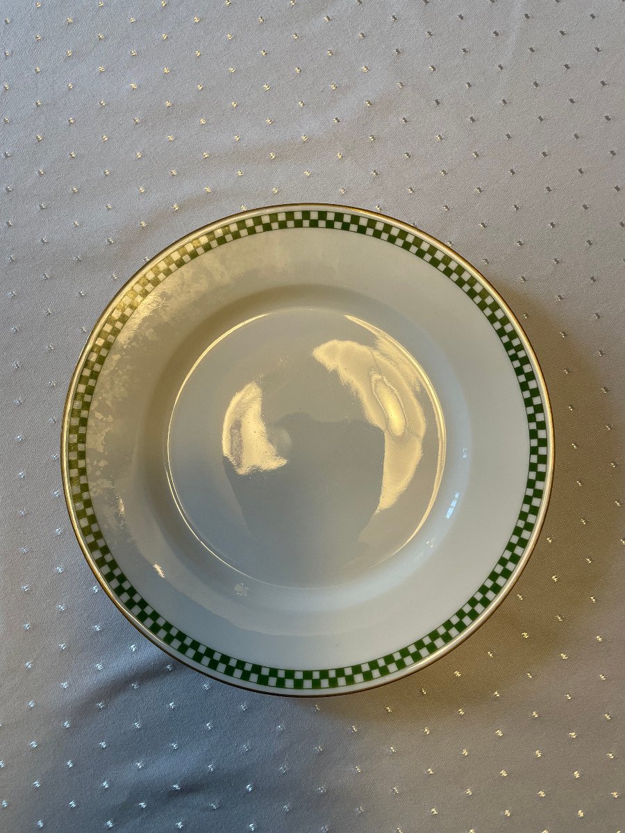 Très Belle Série De 6 Assiettes Plates En Porcelaine - Manufacture Hache-photo-2