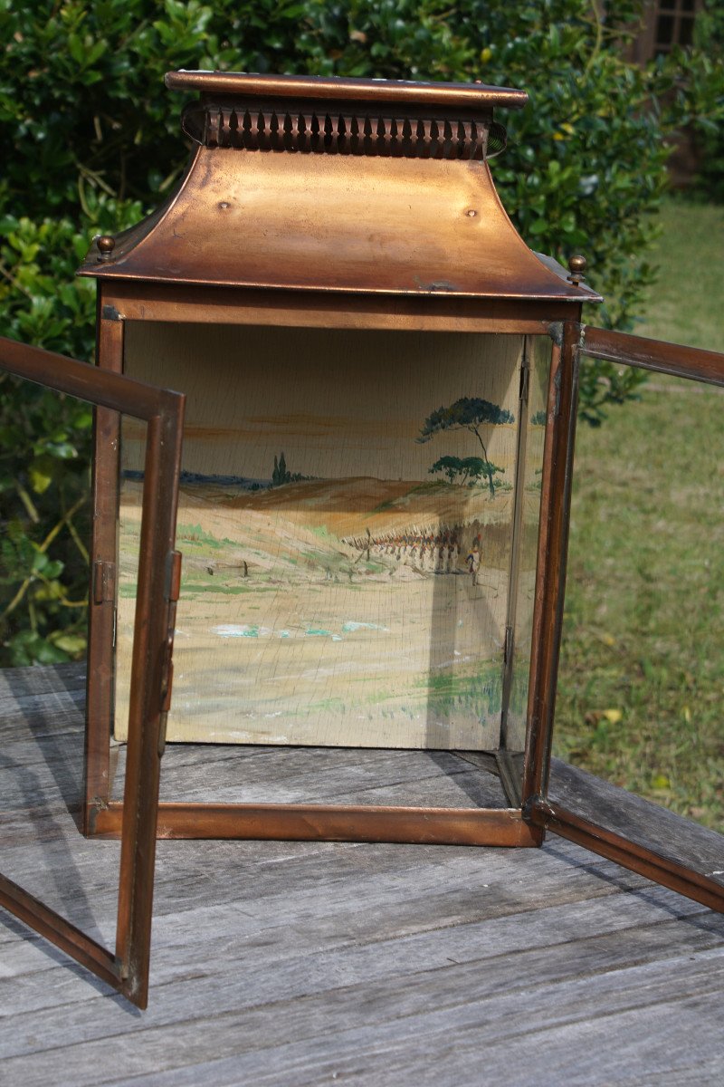 Belle Paire De Lanternes En Cuivre-photo-2