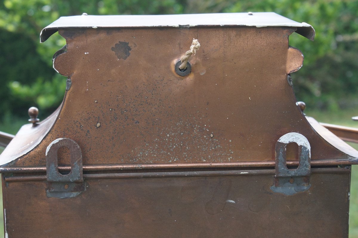 Belle Paire De Lanternes En Cuivre-photo-3