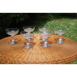 Six Baccarat Champagne Glasses Organ Games Model