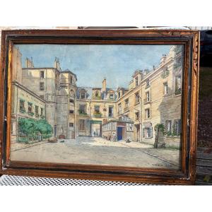 Aquarelle Hôtel du Prévot de Paris Hugues Aubriot d'Ernest Barbier